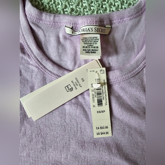 Victoria secret sugar ribbed modal tee short set XS. Nwt - Picture 5 of 7